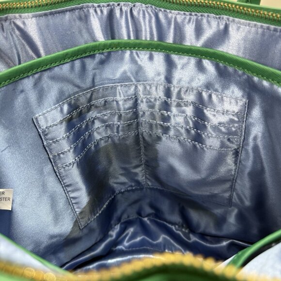 Joy &‎ Iman Kelly Green Leather Tote Bag Structured Satchel Purse Business Chic - Picture 10 of 16